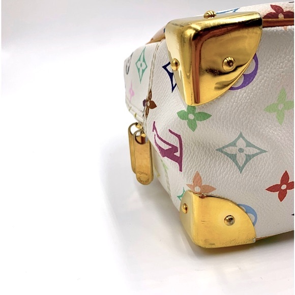 Louis Vuitton Trouville Murakami Multicolor White Monogram LV Handbag Auth - Picture 13 of 16